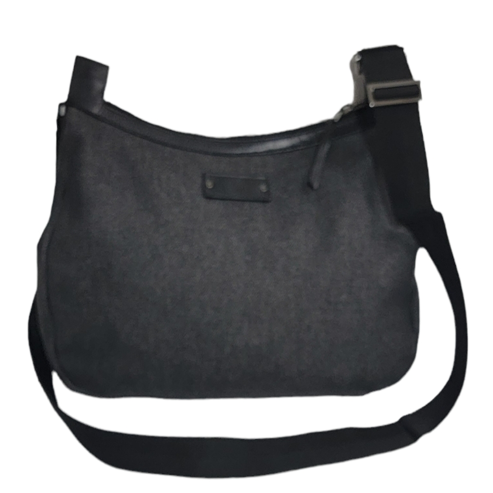 ⭐GUCCI Black Denim Canvas and Leather Crossbody Bag 101620 - Picture 1 of 11